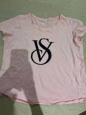 Victoria's Secret Light Pink Tee with Black VS Monogram